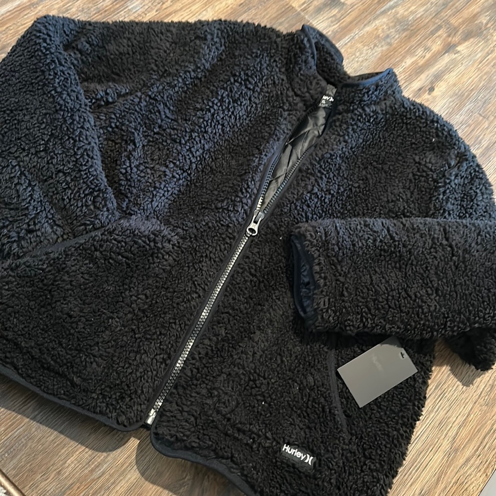 Hurley jacket - faux fir shell with quilted